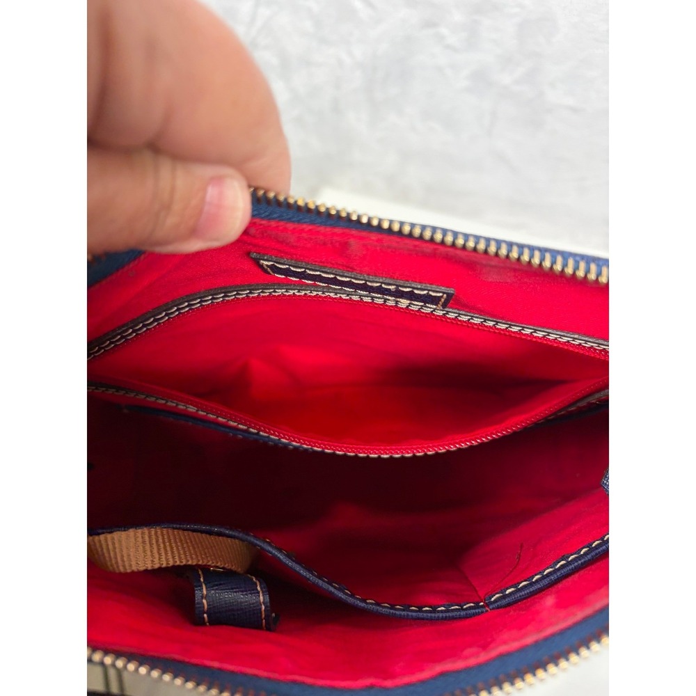 Dooney & Bourke Saffiano Leather Hobo Bag Purse Navy Blue Large Shoulder Bag - Picture 13 of 15